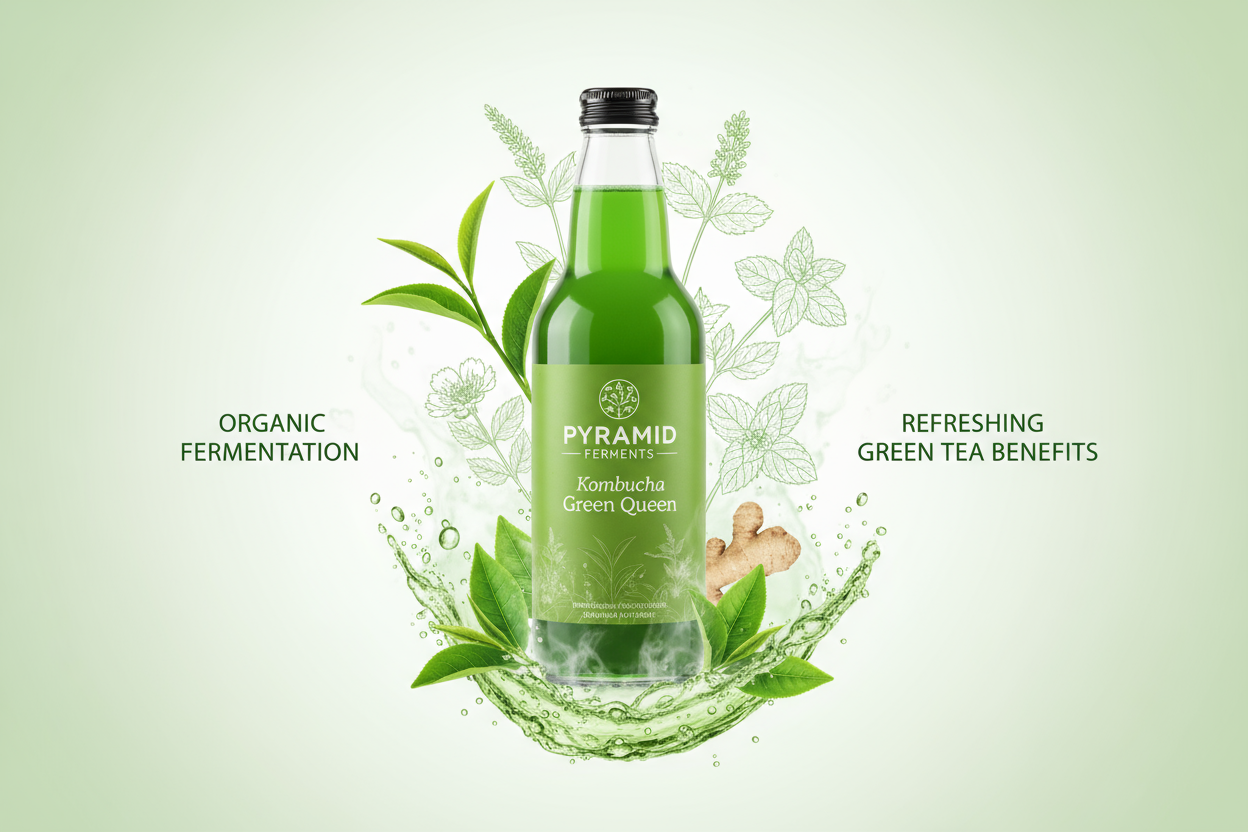 Pyramid Ferments Kombucha Green Queen Banner
