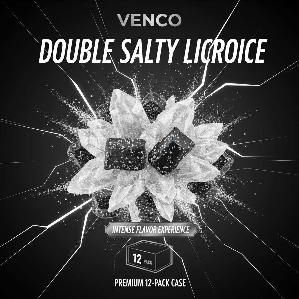1 Case - VENCO, 12 Pack - DOUBLE SALTY LICORICE - 120g