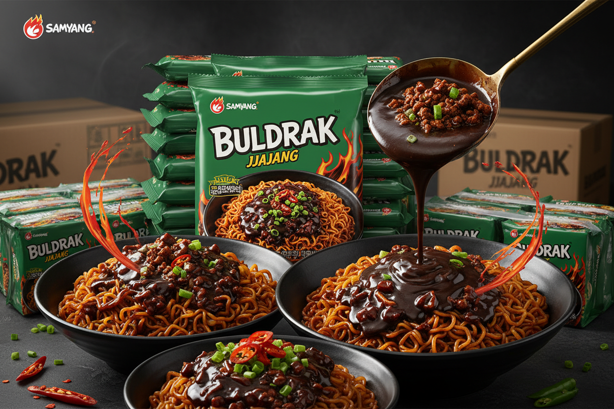 Samyang Buldak Jjajang Premium Banner - Green Package